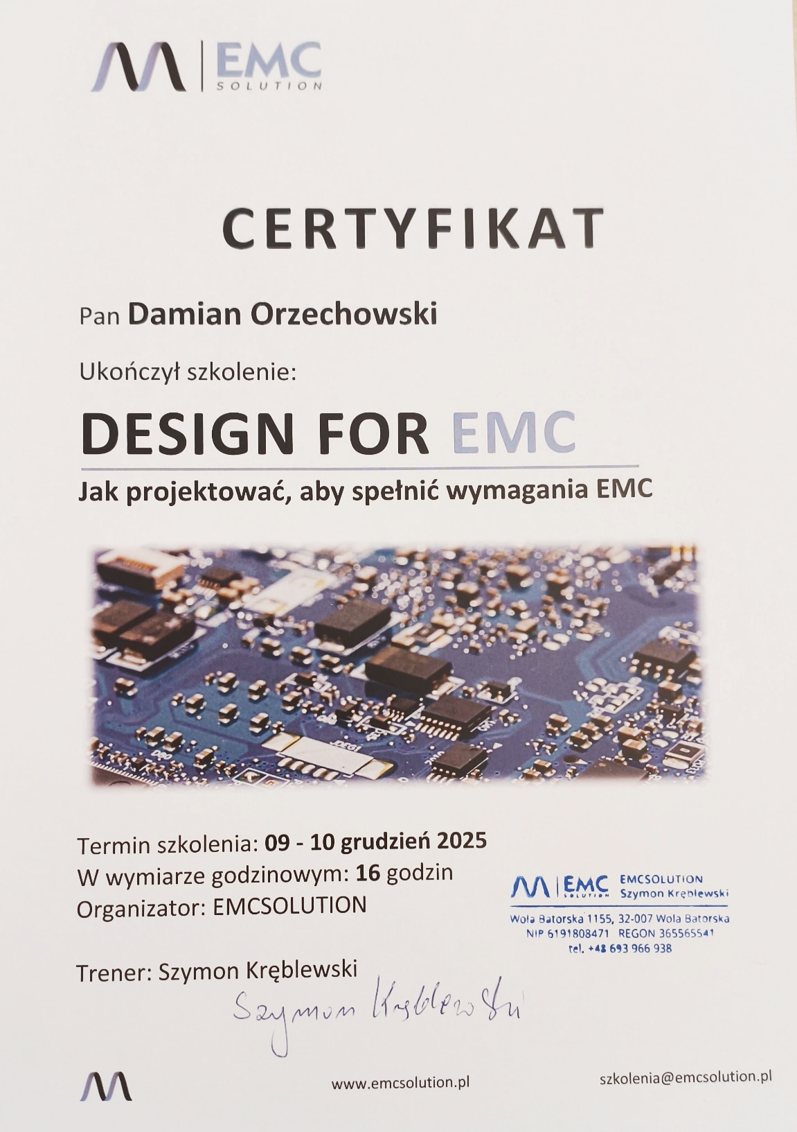 szkolenie design for EMC
